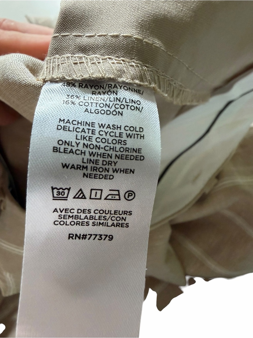 ANN‎ TAYLOR Tan White Striped Wide Leg Linen Blend Pants Women's Size 2P NWT - Picture 6 of 7